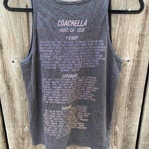 Women's Coachella Tank Top Gray 2018 Lineup NO SIZE Double Logo HOLE Festival